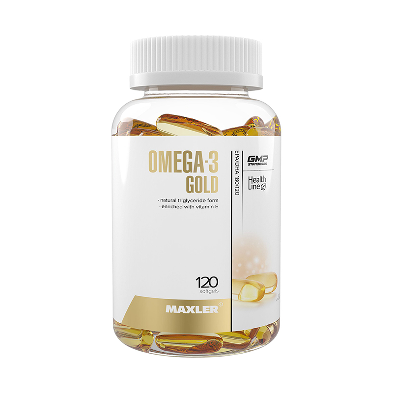 Omega-3 Gold (EU), 120 капсул, Maxler