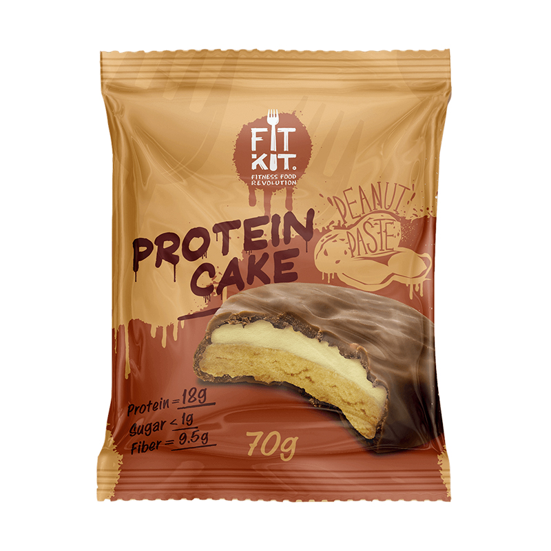 Protein Cake, Арахисовая паста, 70 грамм, FIT KIT