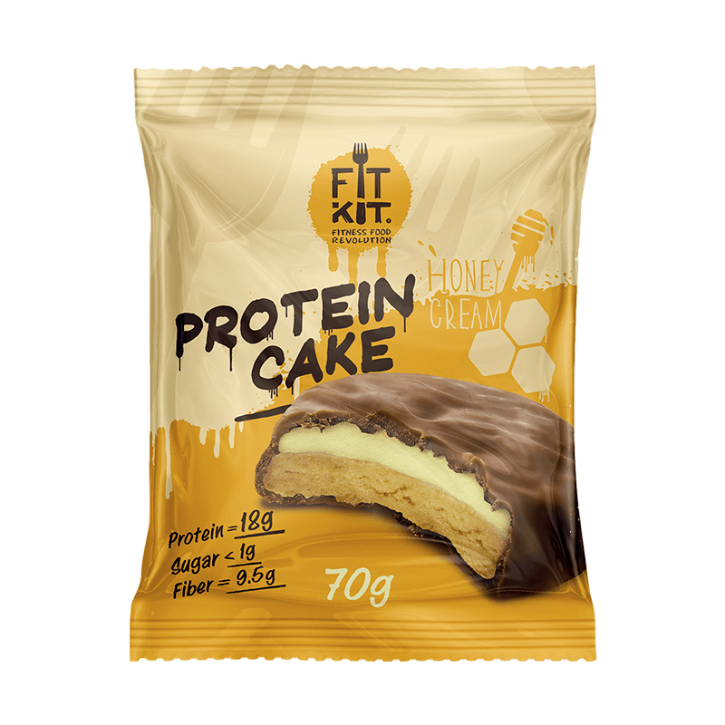 Protein Cake, Медовый крем, 70 грамм, FIT KIT
