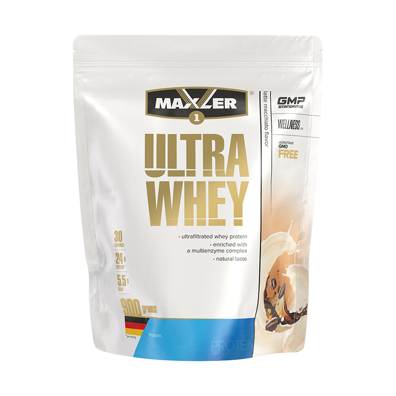 Ultra Whey, Латте макиато, 900 г, Maxler