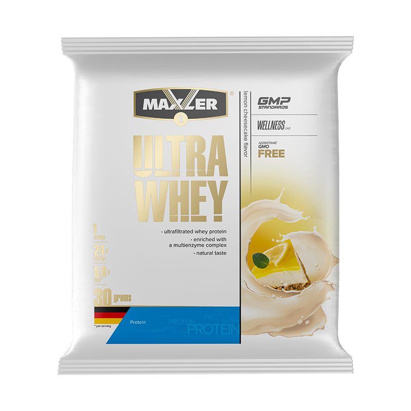 Ultra Whey, Лимонный чизкейк, 30 г, Maxler