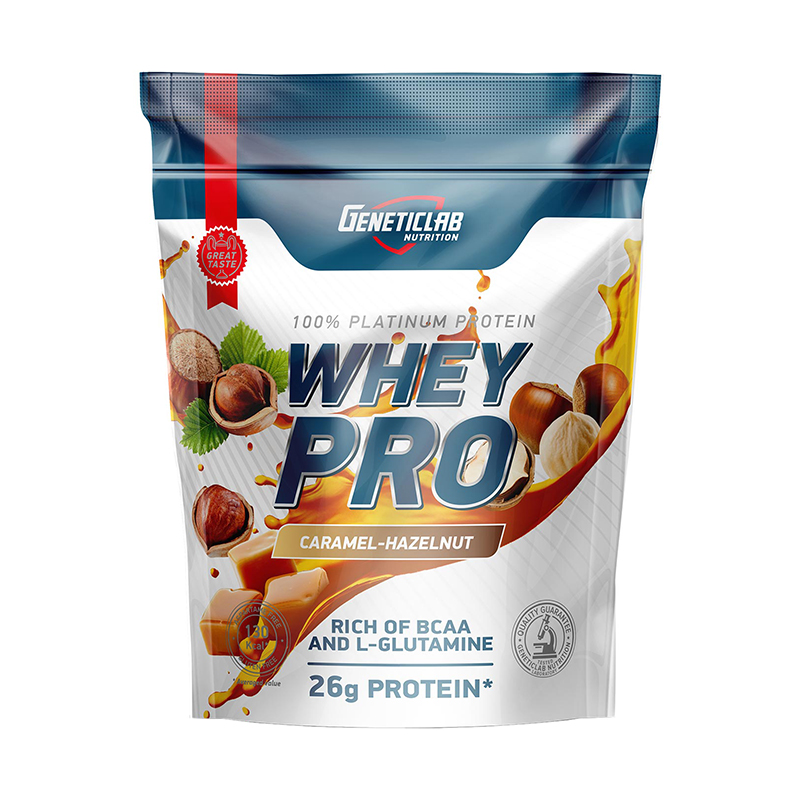 Whey Pro, Карамель-фундук, 900 г, Geneticlab