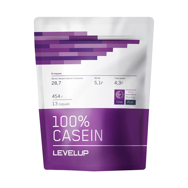 100% Casein, Шоколад-орех, 454 г, LevelUp