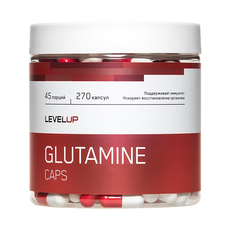 Glutamine Caps, 270 капсул, LevelUp