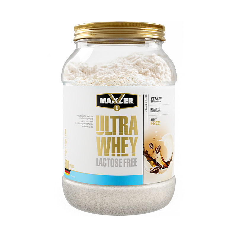 Ultra Whey Lactose Free, Кофе, 900 г, Maxler