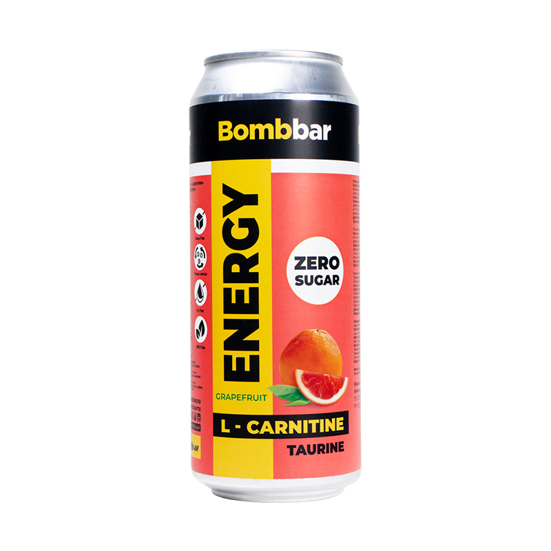 Energy + L-carnitine, Грейпфрут, 500 мл, Bombbar