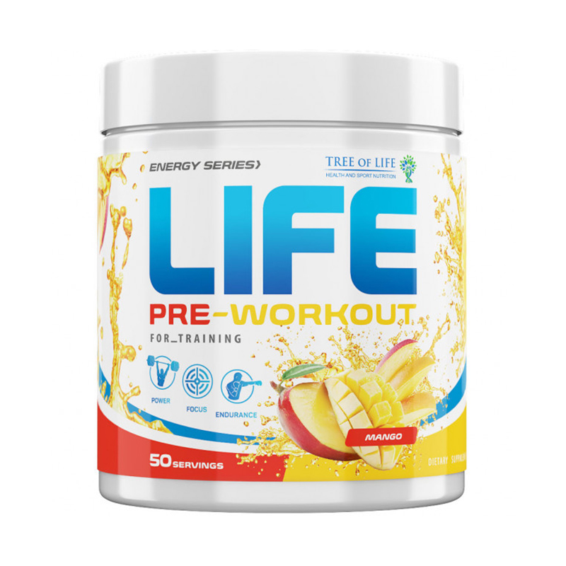 Life Pre-Workout, Манго, 300 г, Tree of Life