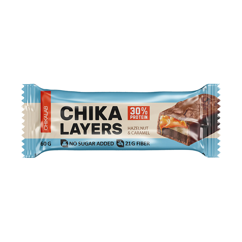 Батончик Chika Layers, Лесной орех-карамель, 60 г, Chikalab