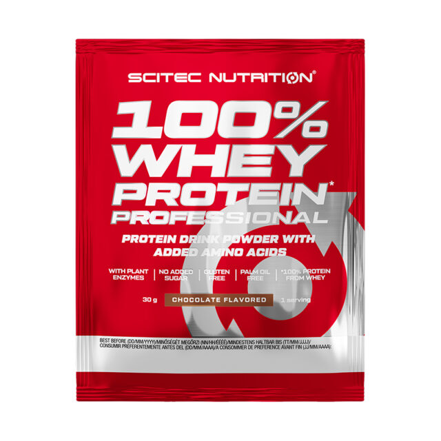100% Whey Protein Professional, Ягодная ваниль, 30 г, Scitec Nutrition