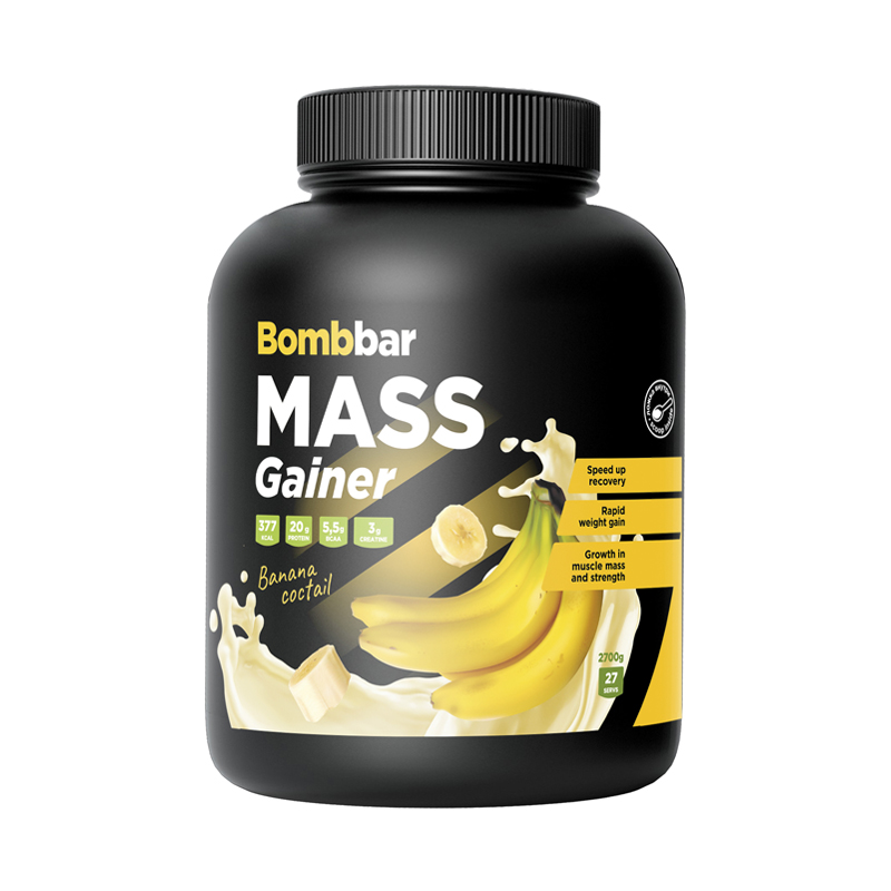 MASS Gainer, Банановый коктейль, 2700 г, Bombbar