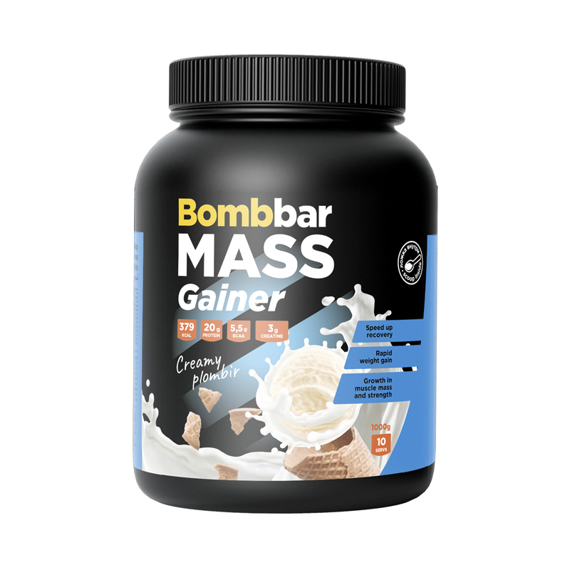 MASS Gainer, Сливочный пломбир, 1000 г, Bombbar
