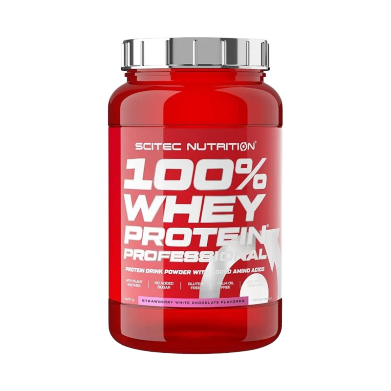 100% Whey Protein Professional, Клубника-белый шоколад, 920 г, Scitec Nutrition