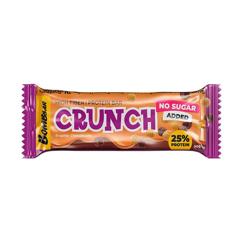Батончик Crunch, Чизкейк шоколадный брауни, 50 грамм, Bombbar