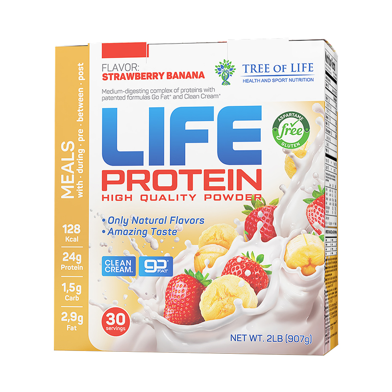 Life Protein, Клубника-банан, 907 г, Tree of Life