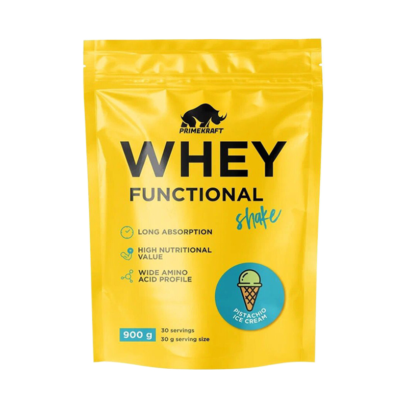 Whey Functional Shake, Фисташковое мороженое, 900 г, Prime Kraft
