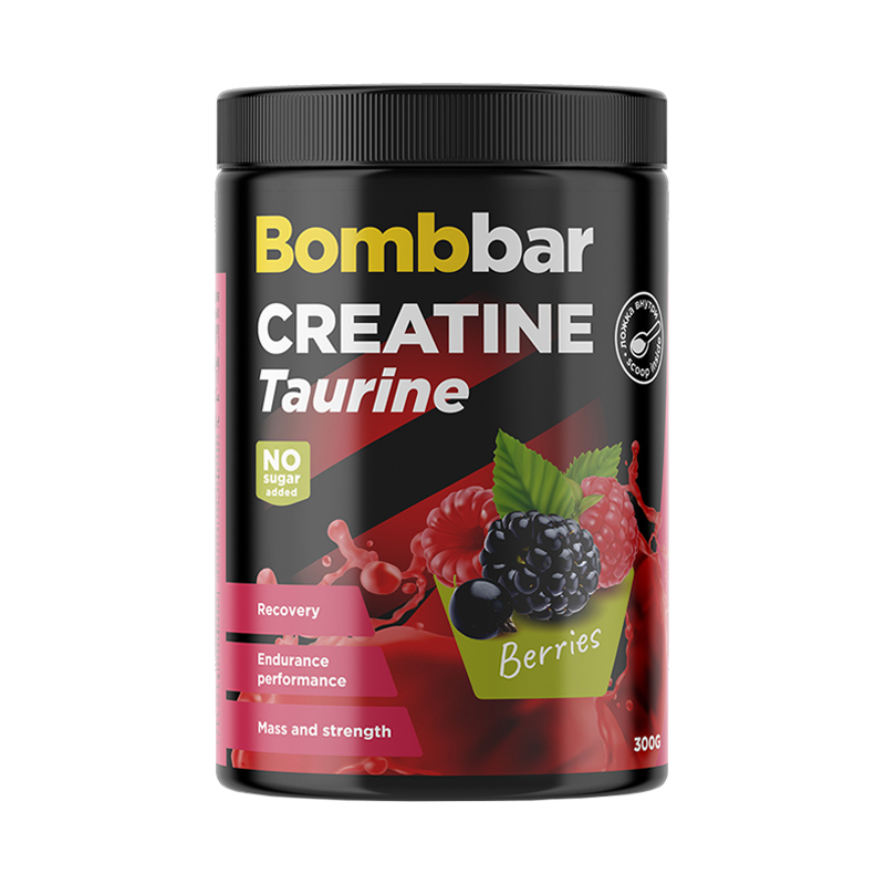 Creatine + Taurine Лесная ягода 300 г Bombbar
