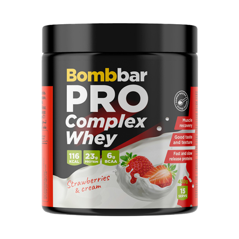 Bombbar PRO Complex Whey Клубника со сливками 450 г