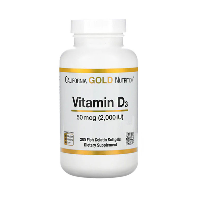 California Gold Nutrition Vitamin D3 2000 IU 360 капсул