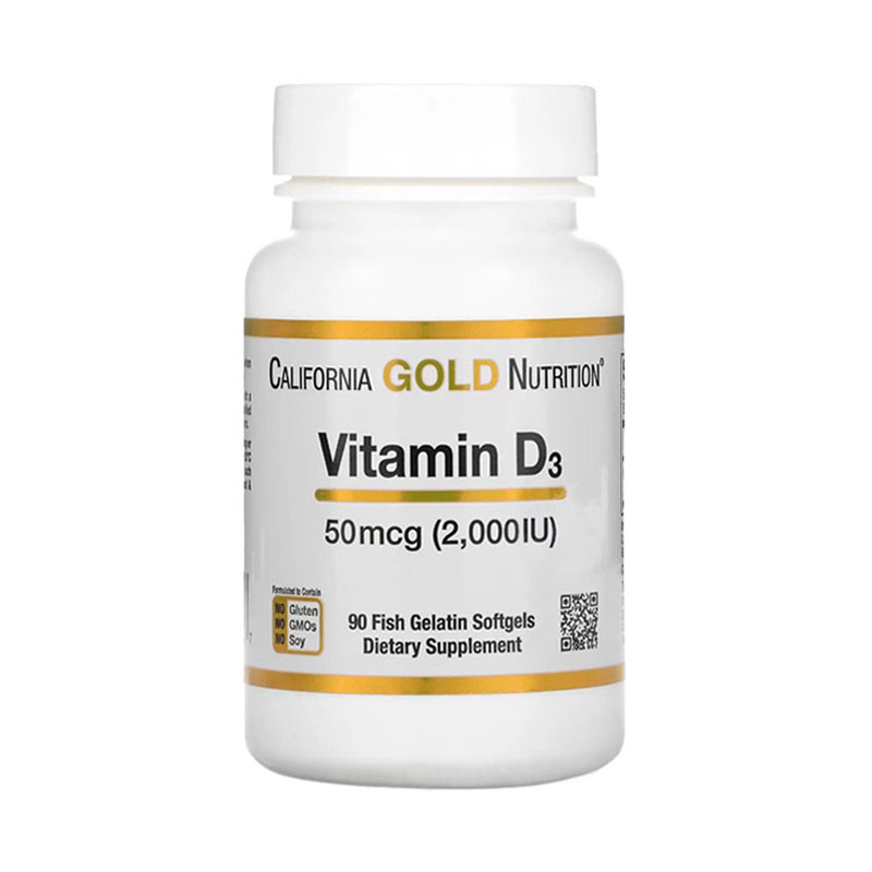 California Gold Nutrition Vitamin D3 2000 IU 90 капсул