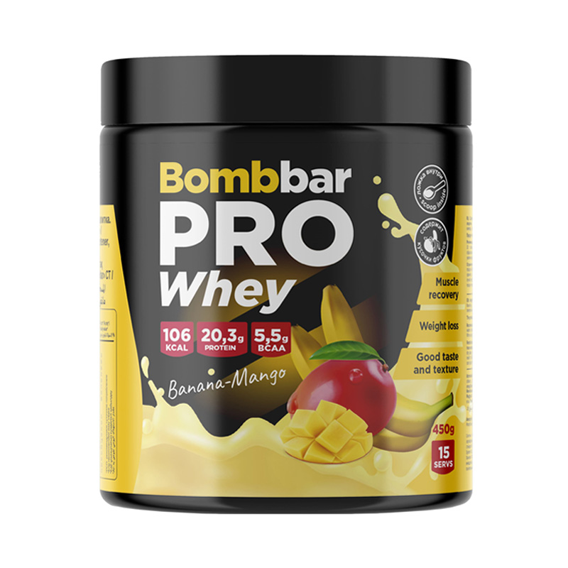 Bombbar PRO Whey Банан-манго 450 г