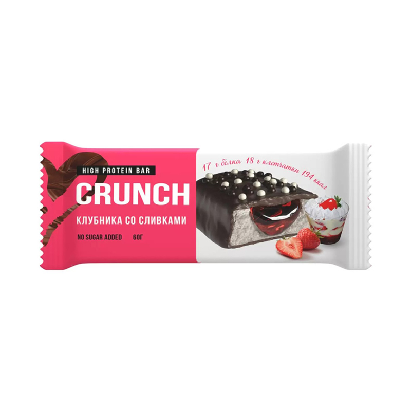 BootyBar Crunch Клубника со сливками 60 г