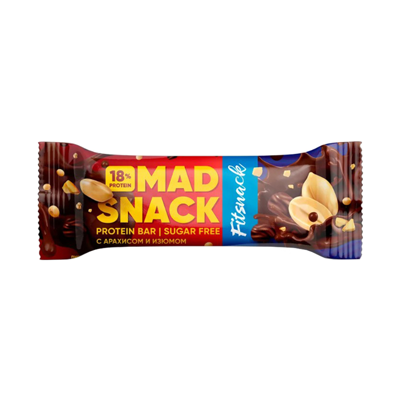 Fitsnack Mad Snack Арахис и изюм 60 г