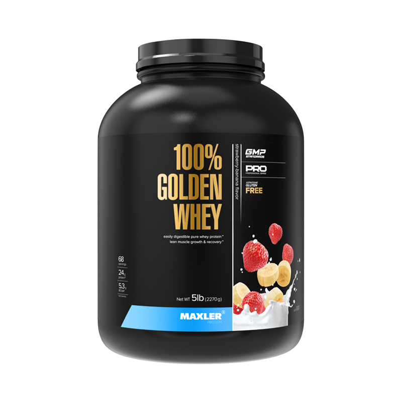 Maxler 100% Golden Whey Клубника-банан 2270 г
