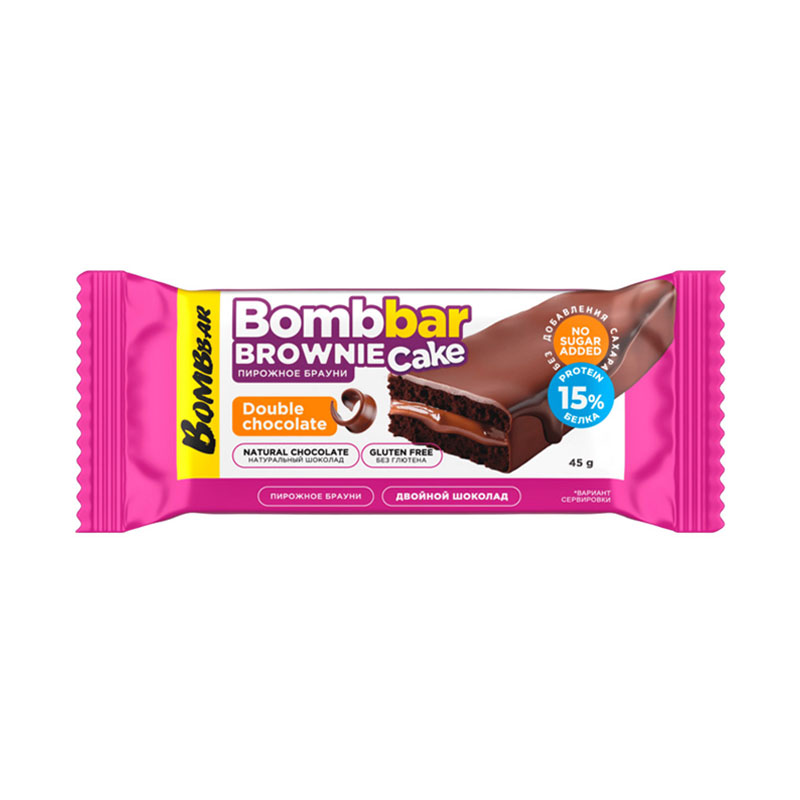 Bombbar Brownie Cake Двойной шоколад 45 г