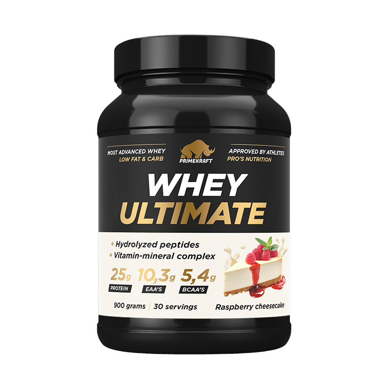 Prime Kraft Whey Ultimate Малиновый чизкейк 900 г